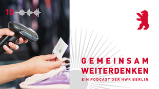 Hand hält Scanner vor Etikett